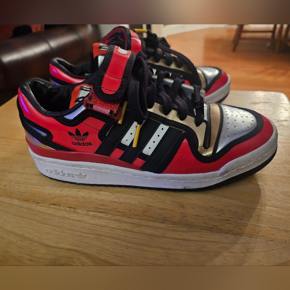 Limited Edition  The Simpsons Adidas Kids' Red, Black, and Silver Sneakers